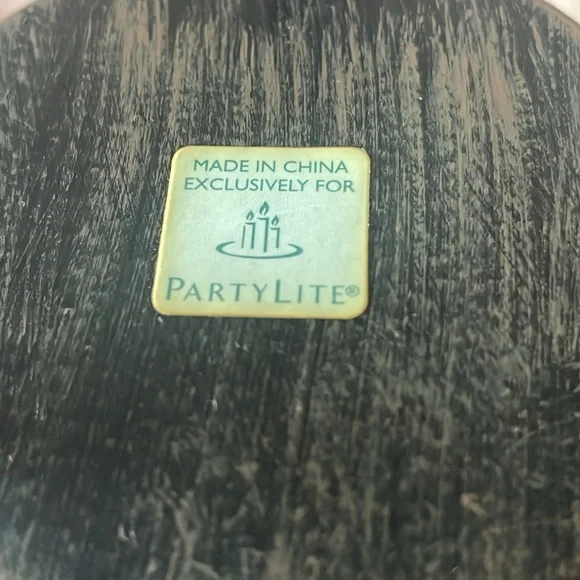 EUC~PartyLite Metal Green Floral and Glass Decorative Tea Light Wax Melt Burner - Picture 6 of 8